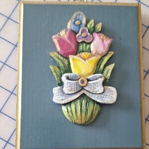Floral Wall Art with Bow Accent